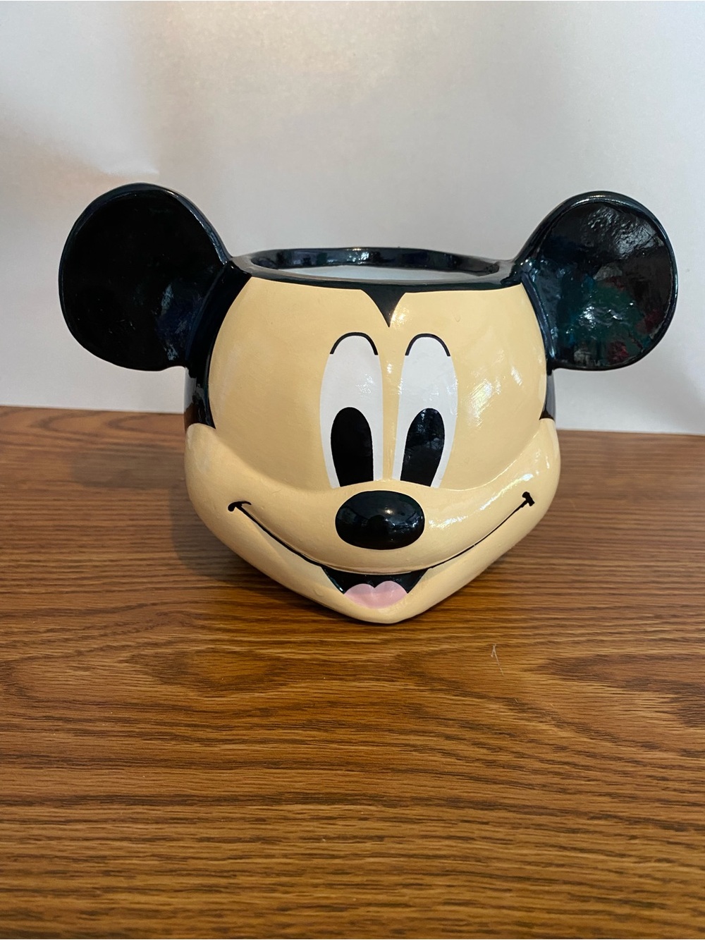 Disney Mickey Mouse Ceramic Face Planter - Black and Cream